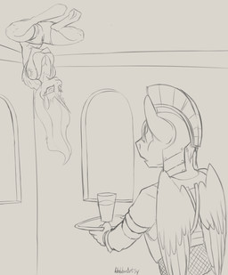 angry anthro anthrofied breasts duo feathered_wings feathers female grumpy hair horn male wings hobbsmeerkat friendship_is_magic hasbro my_little_pony mythology princess_celestia_(mlp) equid equine mammal mythological_creature mythological_equine pegasus unicorn absurd_res hi_res sketch