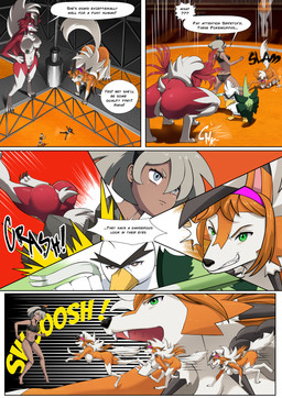 3_fingers 3_toes 5_fingers 5_toes abs anthro anus areola big_breasts bikini biped black_bikini black_clothing black_headwear black_nipples black_swimwear black_underwear breasts butt claws clenched_teeth clothed clothing comic_panel curly_hair dark_body dark_skin dialogue digging digitigrade duo eyelashes feet fell_down female female_anthro female_human fingers fur furry_tail genitals green_eyes grey_eyes grey_hair gym_leader hair headgear headwear hindpaw huge_breasts humanoid_genitalia humanoid_vulva innie_vulva jumping long_hair male motion_lines multicolored_body multicolored_fur navel nipples offscreen_character onomatopoeia open_mouth orange_body orange_fur paws pink_clothing pink_headwear pokemorph red_body red_eyes red_fur red_hair round_ears running serious shield small_breasts small_tail smile sound_effects swimwear tail teeth text toe_claws toes two-piece_swimsuit two_tone_body two_tone_fur underwear vulva bernardol22 nasbak-cryman nintendo pokemon bea_(pokemon) anatid animal_humanoid anseriform avian bird canid canid_humanoid canine canine_humanoid duck dusk_lycanroc generation_5_pokemon generation_7_pokemon generation_8_pokemon gothitelle human humanoid lycanroc mammal mammal_humanoid midnight_lycanroc pokemon_(species) sirfetch'd wolf_humanoid absurd_res comic english_text hi_res