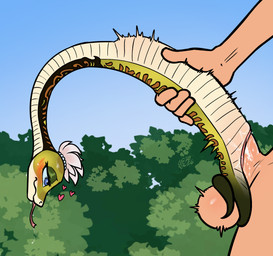 5_fingers abdominal_bulge animal_genitalia balls bestiality black_body black_scales blue_eyes blue_sky blush blush_lines bodily_fluids body_grab brown_body brown_scales cloaca cloaca_juice_on_penis cloacal cloacal_fluids cloacal_penetration disembodied_hand disembodied_penis duo erection eyelashes female female_feral female_on_human female_penetrated feral feral_penetrated fingers fleshlight_position forked_tongue genital_fluids genitals green_body green_scales half-closed_eyes heart_symbol hearts_around_head holding_partner human_on_feral human_penetrating human_penetrating_female human_penetrating_feral humanoid_genitalia humanoid_hands humanoid_penis interspecies large_penetration larger_human larger_male looking_pleasured male male/female male_human male_on_feral male_penetrating male_penetrating_female male_penetrating_feral multicolored_body multicolored_scales narrowed_eyes nude outdoor_nudity outside_sex penetration penile penile_penetration penis penis_in_cloaca pink_tongue plant pupils saliva saliva_on_tongue saliva_string scales sex shrub side_view simple_background size_difference sky smaller_female smaller_feral smaller_penetrated smile snake_fleshlight sweat sweatdrop sweaty_face tail tail_around_balls tongue tongue_out tremble_spikes vaginal ventral_scales vulva white_body white_scales soulcentinel dreamworks kung_fu_panda master_viper human mammal reptile scalie snake viper 2026 dated digital_media_(artwork) hi_res signature