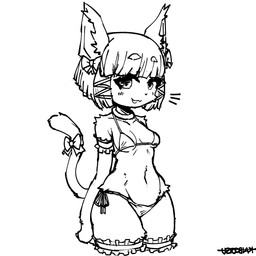 accessory anthro armband armlet bikini bikini_bottom bikini_top blush bow_(feature) bow_accessory bow_ribbon breasts clothing eyebrow_through_hair eyebrows female fur furgonomics hair hair_accessory hair_bow hair_ribbon hand_behind_back legband leglet looking_at_viewer navel open_mouth ribbons simple_background small_breasts smile solo standing swimwear tail tail_accessory tail_bow tail_ribbon translucent translucent_hair two-piece_swimsuit white_background wide_hips kaibootsu cyberconnect2 drecom egyptian_mythology full_bokko_heroes middle_eastern_mythology mythology bastet_(full_bokko_heroes) deity domestic_cat felid feline felis mammal 1:1 2020 black_and_white digital_media_(artwork) hi_res monochrome portrait three-quarter_portrait watermark