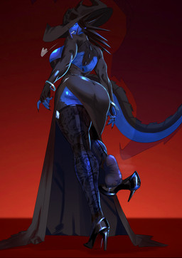 5_toes anthro big_breasts big_butt biped blue_body blue_scales breasts butt claws clothed clothed_anthro clothed_female clothing feet female female_anthro footwear high_heels humanoid_feet legwear loose_footwear low-angle_view mature_anthro mature_female non-mammal_breasts plantigrade rear_view scales shoe_dangle shoes solo standing stockings tail text thick_thighs toe_claws toes wide_hips sophs mythology cero dragon mythological_creature mythological_scalie scalie absurd_res hi_res