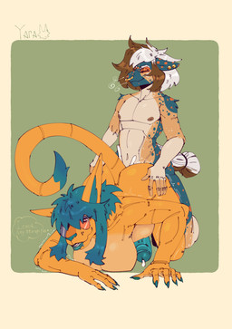 anthro aray_urayeva_(yaramoshi_satoshi) big_breasts big_butt big_penis bodily_fluids breasts butt cum cum_inside duo ejaculation eyewear genital_fluids genitals glasses gynomorph gynomorph/male gynomorph_penetrated inflation intersex intersex/male intersex_penetrated male male_penetrating male_penetrating_gynomorph male_penetrating_intersex penetration penis piercing sex thick_thighs wide_hips yaramoshi_satoshi egun felid feline mammal absurd_res hi_res