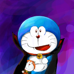 anthro bell blue_body blue_fur clone collar duo front_view fur looking_at_viewer machine male mouth_closed open_mouth pouch_(anatomy) pumpkin_costume purple_background red_collar red_nose sharp_teeth simple_background standing teeth tongue vampire_costume white_body white_fur mt_tg doraemon doraemon_(character) domestic_cat felid feline felis mammal robot 1:1 2020 absurd_res hi_res shaded
