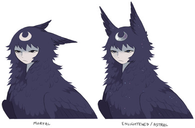 black_eyes crescent_moon crescent_moon_(marking) expressionless feathers female feral forehead_gem gem hair human_faced_feral humanoid_face markings moon moon_(marking) mouth_closed purple_body purple_ears purple_feathers purple_hair purple_wings simple_background solo text white_background white_body white_skin wings jejejunum european_mythology greek_mythology mythology whisper_(jejejunum) animal_humanoid avian harpy humanoid mythological_avian mythological_creature nethermare 2026 bust_portrait english_text hi_res portrait
