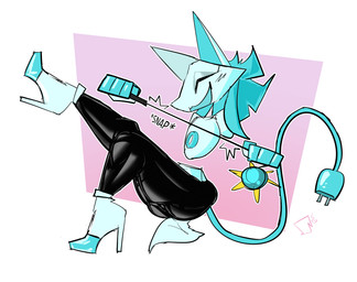 4_fingers :d ^_^ anthro biped black_body blue_ears blue_hair blue_tail boots butt clothing eyes_closed female fingers floating_hands floating_head footwear glistening glistening_body hair happy high_heeled_boots high_heels holding_object holding_weapon holding_whip machine melee_weapon monotone_hair monotone_tail multicolored_body one_leg_up onomatopoeia open_mouth open_smile pose raised_leg shoes side_view simple_background sitting smile solo sound_effects tail text weapon whip white_body buxy deltarune undertale_(series) tasque_manager darkner felid feline mammal robot robot_anthro 2021 absurd_res digital_media_(artwork) english_text full-length_portrait hi_res portrait