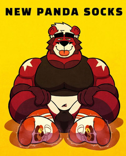 after_transformation anthro black_clothing black_shirt black_topwear blep bodily_fluids brown_body brown_fur bulge clothing clothing_transformation duo feet foot_fetish footwear fur hair inanimate_transformation male male/male male_anthro muscular muscular_anthro muscular_male musk navel pecs red_body red_fur shirt shoes simple_background sitting smelly smile sniffing sock_fetish sock_transformation socks soles solo tank_top text tongue tongue_out topwear transformation underwear white_body white_clothing white_footwear white_fur white_hair white_socks yellow_background yellow_eyes barehyena animate_inanimate bear giant_panda living_sock mammal english_text hi_res