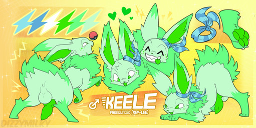 animal_genitalia animal_penis anus backsack balls blep canine_genitalia canine_penis cheek_tuft close-up color_swatch cute_fangs electricity facial_markings facial_tuft fangs feral fluffy fluffy_ears fluffy_mane fur genitals green_balls green_body green_ears green_fur green_inner_ear_fluff green_mane green_pawpads green_penis green_pupils green_tail head_markings heart_symbol inner_ear_fluff knot lightning lightning_bolt long_ears male mane markings multicolored_body multiple_angles name pawpads penis performing pokeball pounce_pose pupils scarf smile solo tail teeth text tongue tongue_out tuft two_tone_body white_eyes dizzymilky nintendo pokemon keele eeveelution generation_1_pokemon jolteon pokemon_(species) headshot_portrait hi_res model_sheet portrait