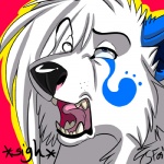 blue_eyes female feral fur hair open_mouth sigh solo teeth white_body white_fur white_hair ifus ifus_(character) canid canine canis mammal wolf 1:1 2009 digital_media_(artwork) low_res reaction_image