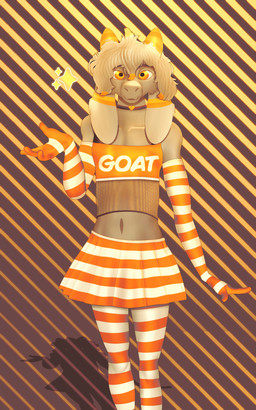 anthro armwear bottomwear choker clothed clothing crossdressing elbow_gloves femboy fishnet_tank_top floppy_ears fur gloves grey_body grey_fur hair handwear heart_choker horn jewelry legwear male necklace orange_armwear orange_bottomwear orange_clothing orange_elbow_gloves orange_eyes orange_gloves orange_handwear orange_horn orange_skirt orange_topwear orange_tube_top pattern_armwear pattern_bottomwear pattern_clothing pattern_elbow_gloves pattern_gloves pattern_handwear pattern_legwear pattern_skirt pattern_thigh_highs skirt solo striped_armwear striped_bottomwear striped_clothing striped_elbow_gloves striped_gloves striped_handwear striped_legwear striped_skirt striped_thigh_highs stripes thigh_highs topwear tube_top conditional_dnp gusta gusta_(gusta) bovid caprine goat mammal hi_res