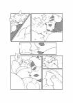 2018 absurd_res age_difference barazoku bed black_and_white blush bodily_fluids canid canine canis chernobog_(tas) chinese_text comic demon dialogue dizzy domestic_dog duo fellatio foreskin foreskin_play french_kissing furniture genitals handjob hi_res horn inside kemono kissing lifewonders male male/male mammal monochrome moritaka_(tas) muscular obese oral overweight penile penis quanjiang sex spit_bridge sweat text tokyo_afterschool_summoners translated