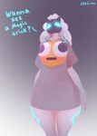 anthro biped blue_sclera female female_anthro fur looking_at_viewer mask solo talking_to_viewer text thick_thighs white_body white_eyes white_fur wide_hips lyahim bulging_smiley_shirt_meme league_of_legends riot_games tencent kindred_(lol) lamb_(lol) bovid caprine mammal sheep 2025 digital_media_(artwork) english_text hi_res