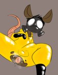 anthro anus bodily_fluids bulge butt clothing detailed_bulge gas_mask genital_outline hazmat_suit latex latex_clothing male mask musk penis_outline perspective presenting presenting_anus shocked simple_background solo sweat sweaty_butt torn_clothing wearing_mask hhbrother rocko_(hhbrother) mammal murid murine rat rodent hi_res sketch