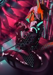 anthro claws clothing cyberpunk feathers female latex latex_clothing latex_skinsuit lustina pose rubber_clothing skinsuit solo tight_clothing liloli_(artist) indominusssd sokolovo canid canine canis dinosaur dromaeosaurid jackal mammal prehistoric_species reptile scalie theropod hi_res pinup