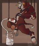 anatomically_correct anatomically_correct_balls anatomically_correct_genitalia anthro arms_tied balls bdsm bodily_fluids bondage border bound bovid_horn bovine_balls breath brown_background brown_body brown_border brown_fur cloven_hooves cock_and_ball_torture container cum cum_collecting cum_slave ear_piercing ear_ring ear_tag ejaculation fur furgonomics furry-specific_piercing genital_fluids genital_piercing genital_torture genitals grey_hooves handjob hands_behind_back hooves horn horn_piercing jar lemon_testicles logo male milking_cum nipple_piercing nipples offscreen_character penile penis penis_milking penis_piercing piercing restraints ring_piercing rope rope_bondage scrotum_piercing sex simple_background solo suspension tail underhoof white_body white_fur rancidd_mutt taribh bovid bovine cattle hereford_cattle mammal 2020 artist_logo digital_drawing_(artwork) digital_media_(artwork) hi_res