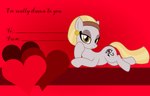 blonde_hair brown_eyes cutie_mark female feral hair hieroglyphics holidays living_hieroglyph lying on_side pose solo text valentine's_day_card badumsquish hasbro my_little_pony valentine's_day fan_character earth_pony equid equine horse mammal pony english_text hi_res