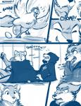 2019 4_toes 5_fingers anthro avian bird bite blue_and_white brutus_(twokinds) canid canine canis chicken cloak clothed clothing comic conditional_dnp digitigrade duo egg english_text feet fingers fully_clothed fur galliform gallus_(genus) keidran male mammal monochrome pawpads phasianid roan_(twokinds) screaming simple_background sketch teeth text toes tom_fischbach tongue transformation twokinds wolf
