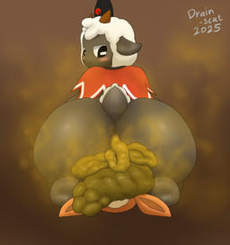 anthro big_butt black_body bottomless butt clothed clothing duo facesitting feces feces_on_face feces_pile feet fur glistening glistening_butt half_naked looking_at_another looking_at_partner looking_back looking_back_at_another looking_back_at_partner male male/male orange_body pooping pooping_on_another scatplay simple_background sitting sitting_on_another tail white_body white_fur drain_scat cult_of_the_lamb massive_monster_(studio) follower_(cult_of_the_lamb) lamb_(cult_of_the_lamb) bovid caprine deer mammal sheep 2025 hi_res