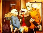 alternate_universe blue_penis bone clothed clothed_sex clothing genitals group male male/male not_furry orange_penis penis red_tongue selfcest sex skeleton square_crossover tongue lizheru underfell underswap undertale undertale_(series) papyrus_(underswap) papyrus_(undertale) sans_(underfell) sans_(undertale) animated_skeleton humanoid undead brother_(lore) brothers_(lore) incest_(lore) sibling_(lore)