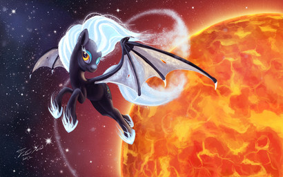 amber_eyes black_body black_fur blue_hair claws cutie_mark detailed_background female feral flying fur hair looking_at_viewer membrane_(anatomy) membranous_wings multicolored_hair planet quadruped solo space spacescape star sun tail two_tone_hair white_hair wings tsitra360 hasbro my_little_pony mythology fan_character frostline equid equine mammal mythological_creature mythological_equine pegasus 16:10 2012 widescreen