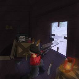 anthro boots bottomwear clothing electronics female footwear gun holding_object holding_weapon hood jacket knife kukri lamp lantern looking_through looking_through_window pants radio ranged_weapon rifle scope shoes sitting sniper sniper_rifle snow solo topwear weapon window winter kirathelost team_fortress_2 valve sniper_(team_fortress_2) deer mammal mouse murid murine rodent 1:1 hi_res