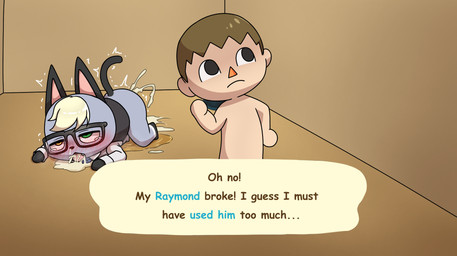 after_sex anthro blush bodily_fluids cum cum_in_ass cum_in_mouth cum_inside dialogue dialogue_box duo fucked_silly genital_fluids leaking_cum male male/male text urine urine_on_ground third-party_edit zaramecatnyar animal_crossing nintendo raymond_(animal_crossing) villager_(animal_crossing) domestic_cat felid feline felis human mammal 2020 english_text hard_translated hi_res translated translation_edit