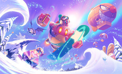 aircraft amazing_background ambiguous_gender anthro aurora_(phenomenon) balloon biped blue_eyes blush blush_stickers bomb day detailed_background dutch_angle earmuffs evergreen_tree explosives female flying grin group holding_bomb hot_air_balloon inflatable low-angle_view machine male mask mecha membrane_(anatomy) membranous_wings mountain open_mouth open_smile parachute parachuting pine_tree pink_body plant red_body sky smile smiling_at_viewer snow snowboard snowboarding snowflake snowing snowmobile tree vehicle wearing_mask wings winter yellow_eyes 5health kirby:_planet_robobot kirby_(series) nintendo kabula_(kirby) king_dedede kirby meta_knight susie_(kirby) ambient_bird avian bird bronto_burt chilly_(kirby) humanoid penguin robobot_armor robot snowman_(species) waddle_dee waddling_head 2018 detailed digital_drawing_(artwork) digital_media_(artwork) hi_res japanese_description