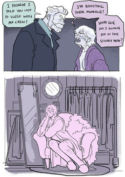 beard breasts cleavage clothed clothing coat duo facial_hair female hair male mustache not_furry open_mouth robe scales sharp_teeth sitting speech_bubble teeth text topwear starfleetrambo lucius_(starfleetrambo) oskar_(starfleetrambo) human humanoid mammal oarfish_humanoid siren comic digital_media_(artwork) hi_res sketch father_(lore) father_and_child_(lore) father_and_son_(lore) parent_(lore) parent_and_child_(lore) parent_and_son_(lore) son_(lore) trans_(lore) trans_man_(lore)