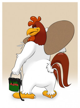 anthro bag beak big_butt bucket butt container feathers looking_at_viewer looking_back looking_back_at_viewer male monobutt rear_view red_body red_feathers smile solo tail tail_feathers tar toony white_body white_feathers badnewzbutterskotch acme looney_tunes warner_brothers foghorn_leghorn avian bird chicken galliform phasianid hi_res letterbox