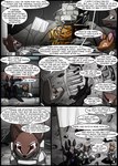 2016 absurd_res anthro armor bray_(kitfox-crimson) brianna_(kitfox-crimson) brown_body brown_fur colored comic dasyurid dasyuromorph dialogue dialogue_box english_text flag footprint fur group hi_res in_our_shadow kitfox-crimson macropod male mammal marsupial melee_weapon moon numbat pipa_(kitfox-crimson) quoll space spacecraft spacesuit speech_bubble sword text trio vehicle wallaby weapon