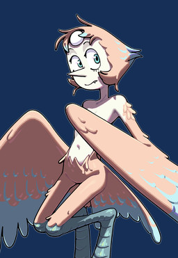 alternate_species avian_feet blue_eyes fangs feathered_wings feathers female gem hair multicolored_hair navel nude scuted_legs scutes solo tail tail_feathers teeth toony winged_arms wings discount-supervillain cartoon_network european_mythology greek_mythology mythology steven_universe pearl_(steven_universe) alien alien_humanoid animal_humanoid avian avian_humanoid gem_(species) harpy humanoid mythological_avian mythological_creature pearl_(gem_species) digital_media_(artwork) hi_res
