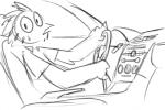 ambiguous_gender anthro car crowbar duo food hammer humor innuendo inside_car inside_vehicle pun simple_background solo tools vehicle violence white_background potoobrigham potoo_brigham_(character) anatid anseriform anserinae avian bird goose potoo 2d_animation animated frame_by_frame short_playtime sketch