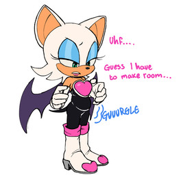 anthro bat_wings clothed clothing dialogue eyeshadow female footwear gloves green_eyes hair handwear high_heels imminent_fart makeup membrane_(anatomy) membranous_wings rumbling_stomach shoes simple_background solo text white_background white_hair wings hexanne sega sonic_the_hedgehog_(series) rouge_the_bat bat mammal 2025 english_text