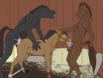 2013 ambiguous_gender animal_genitalia anthro anthro_on_feral backlash91 balls bdsm bestiality black_fur bound brown_fur crying cum cum_in_ass cum_in_mouth cum_inside equine erection eyes_closed fellatio feral forced fur hair head_grab horse horsecock interspecies male mammal nude open_mouth oral oral_sex penis rape sex spitroast spreader_bar stable tears tongue
Rating: Explicit
Score: 22
User: Finchmaster
Date: March 12, 2014