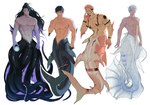 2024 abs absurd_res barazoku biceps big_muscles black_hair blue_hair gojo_satoru group hair hi_res humanoid jujutsu_kaisen kcokaine kenjaku_(jujustsu_kaisen) male marine merfolk muscular nude_humanoid nude_male pecs pink_hair split_form sukuna_(jujutsu_kaisen) tattoo toji_fushiguro