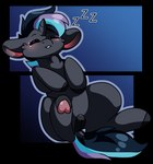 animal_genitalia black_body blush female feral genitals hooves scales sleeping solo ventral_scales vulpiedy hasbro my_little_pony big_ears_(character) little_night equid equine horse mammal pony alpha_channel