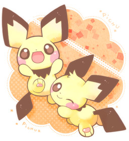 3_toes abstract_background ambiguous_gender brown_body brown_eyes brown_fur brown_markings brown_tail cheek_spots duo ear_markings featureless_hands feet feral fur happy head_markings head_tuft jumping markings multicolored_body multicolored_fur one_eye_closed open_mouth open_smile pattern_background pawpads paws pink_body pink_fur pink_markings pink_pawpads pink_tongue raised_arm raised_arms raised_leg simple_background smile star tail text toes tongue tuft yellow_body yellow_fur michi_runi nintendo pokemon generation_2_pokemon mammal pichu pokemon_(species) rodent digital_media_(artwork) low_res unavailable_at_source