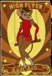 anthro bottomwear breasts brown_body brown_eyes brown_fur circus clothing female fur gloves gymnast handwear poster poster_template skirt slim small_breasts smile solo trapeze whiskers eightysix abigail_bliss_brooklyn_(eightysix) mammal mouse murid murine rodent hi_res