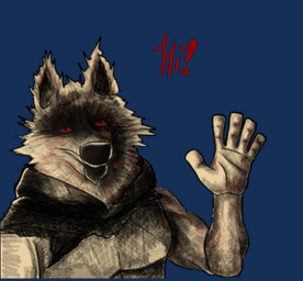 abs anthro barazoku biceps black_sclera chest_tuft crossed_arms fur gesture grey_body grey_fur looking_aside male muscular muscular_anthro muscular_male nipples pecs pose red_eyes simple_background solo tail tan_background transparent_background triceps tuft waving waving_at_viewer wraps wrist_wraps nowiart dreamworks puss_in_boots_(franchise) death_(puss_in_boots) canid canine canis mammal wolf 2026 2d_animation alpha_channel animated half-length_portrait motion_tweening pinup portrait