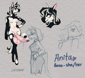 anthro balls big_balls big_penis breasts genitals gynomorph huge_penis hyper hyper_genitalia hyper_penis intersex nipples penis pink_penis puffy_nipples small_breasts solo chostrawbie equid equine mammal absurd_res hi_res model_sheet