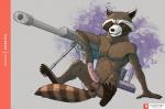 anus balls genitals gun humanoid_genitalia humanoid_penis male nude penis presenting presenting_penis ranged_weapon solo weapon aledonrex guardians_of_the_galaxy marvel rocket_raccoon mammal procyonid raccoon