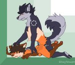 anal anthro bodily_fluids countershading cum cum_splatter dipstick_tail duo genital_fluids knot leg_markings male male/male markings pawpads paws size_difference socks_(marking) tail tail_markings conditional_dnp orenjisalmonpaw gear_(foxgear) orenji_salmonpaw canid canine canis domestic_dog fox husky mammal nordic_sled_dog red_fox spitz true_fox hi_res