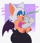 anthro areola bat_wings big_areola big_breasts big_nipples breasts clothed clothing dialogue eyeshadow fellatio_gesture female gesture gloves green_eyes hand_gesture handjob_gesture handwear huge_areola huge_breasts huge_nipples looking_at_viewer makeup membrane_(anatomy) membranous_wings nipples open_mouth simple_background slightly_chubby solo suggestive suggestive_gesture talking_to_viewer text tongue tongue_out wings jollysart sega sonic_the_hedgehog_(series) rouge_the_bat bat mammal 2025 animated english_text hi_res short_playtime
