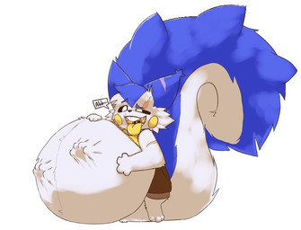 3_toes 4_fingers ambiguous_gender blue_body blue_fur clothed clothing facial_scar feet feral fingers fur male open_mouth scar simple_background solo tail teeth text toes tongue tongue_out two_tone_tail vore vore_bulge white_body white_fur yellow_insides yellow_tongue fishwithnoeyes nintendo pokemon lance_(fishwithnoeyes) generation_4_pokemon mammal pachirisu pokemon_(species) digital_media_(artwork)