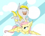 bat_pony bat_wings blonde_hair derpy_hooves_(mlp) duo duomochiaro equine fangs female feral flutterbat_(mlp) fluttershy_(mlp) food friendship_is_magic fur green_eyes grey_fur hair horse long_hair mammal muffin my_little_pony one_eye_closed pegasus pink_hair pony smile teeth wings yellow_fur
Rating: Safe
Score: 10
User: Deatron
Date: December 29, 2013