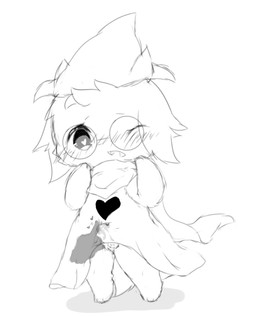 ambiguous_gender anthro blush bodily_fluids clothed clothing crossgender disembodied_hand female fur genital_fluids ghost_hand kemono solo standing vaginal_fluids young young_anthro deaic deltarune undertale_(series) ralsei bovid caprine darkner goat mammal 2019 greyscale hi_res monochrome sketch