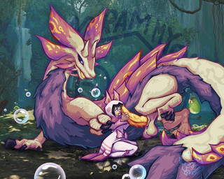 animal_genitalia animal_penis anthro balls bestiality big_balls big_penis bodily_fluids cel-shaded claws clothed clothed_anthro clothing drooling duo female feral fur genitals huge_penis human_on_feral interspecies kneeling male male/female nature outside penis penis_on_face pushing_in saliva scales size_difference slim small_waist soap_bubbles tail unusual_anatomy unusual_genitalia unusual_penis rammypaws capcom monster_hunter hunter_(monster_hunter) canid canine fox human leviathan_(mh) mammal mizutsune monster hi_res