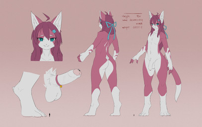 anthro femboy foreskin genitals humanoid_genitalia humanoid_penis macro male penis size_shift slim solo solutionwcs seo_mae_hyang_(assy3194) canid canine fox mammal absurd_res hi_res model_sheet