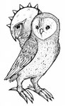 ambiguous_gender armor beak duo eye_scar facial_scar feathered_wings feathers feral headgear helmet scar spiked_armor spiked_helmet spikes standing wings tikikata guardians_of_ga'hoole kludd soren_(gogh) avian barn_owl bird owl tyto tytonid western_barn_owl 2014 black_and_white hi_res monochrome pen_(artwork) traditional_media_(artwork) brother_(lore) brothers_(lore) sibling_(lore)