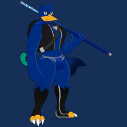 anthro backpack balls_outline beak boots briefs bulge claws clothed clothing detailed_bulge footwear genital_outline heart_symbol jacket jewelry male melee_weapon necklace penis_outline polearm shoes solo topwear underwear weapon conditional_dnp notkastar notska_(character) avian bird finch oscine passerine 1:1 alpha_channel