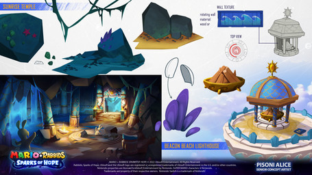ambiguous_anthro ambiguous_gender anthro black_eyes blue_sky brazier cloud copyright_symbol doorway featureless_crotch fire fur gesture group inside light lighthouse log long_ears mitten_hands multicolored_body no_eyebrows noseless nude_ambiguous nude_anthro pillar plant railing raised_hand rock sand sky standing symbol tan_body tan_inner_ear tan_skin text torch two_tone_body vines water waving white_body white_fur wood year alice_pisoni mario_plus_rabbids_sparks_of_hope nintendo raving_rabbids rayman_(series) ubisoft asterozoan echinoderm lagomorph mammal marine rabbid starfish 16:9 2022 4k absurd_res adobe_photoshop_(artwork) artist_name colored digital_drawing_(artwork) digital_media_(artwork) english_description english_text hi_res lighting multiple_images official_art shaded widescreen